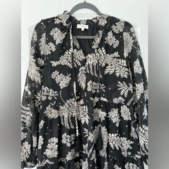 Bohme Black and Cream Floral Maxi Dress - Picture 4 of 4